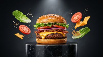 Luxurious Food Presentation with Dramatic Lighting and Details