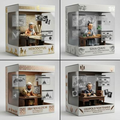 Historians Reimagined as Toy Collectibles
