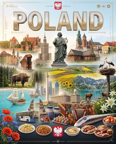 Poland's rich history and nature shine in a luxury poster