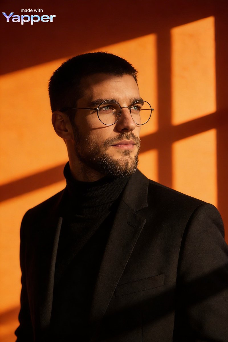 Golden Hour Shadows: Sharp Fashion Portrait