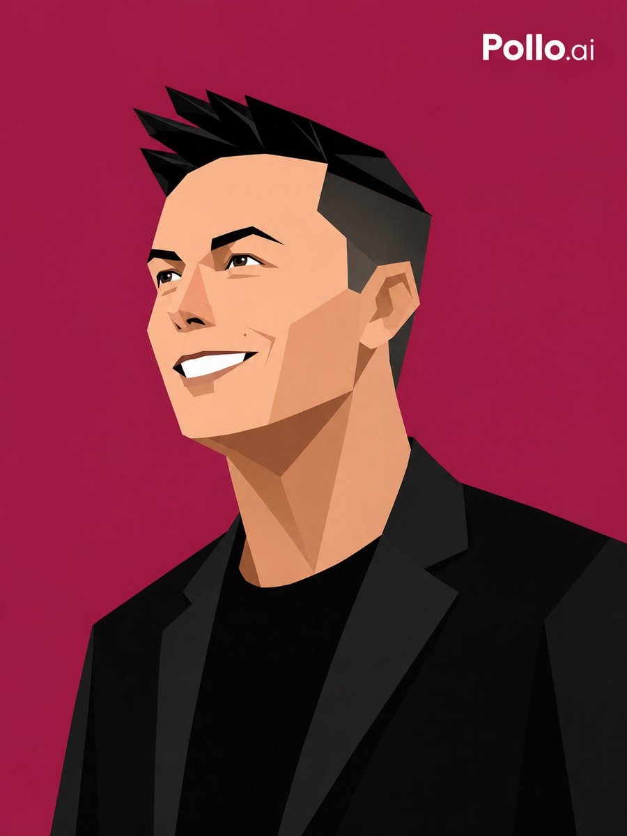 Four tech moguls rendered as sharp low-poly vectors