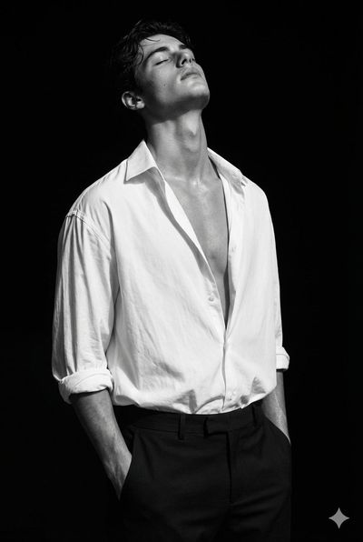 Chic Serenity in Cinematic Black-and-White