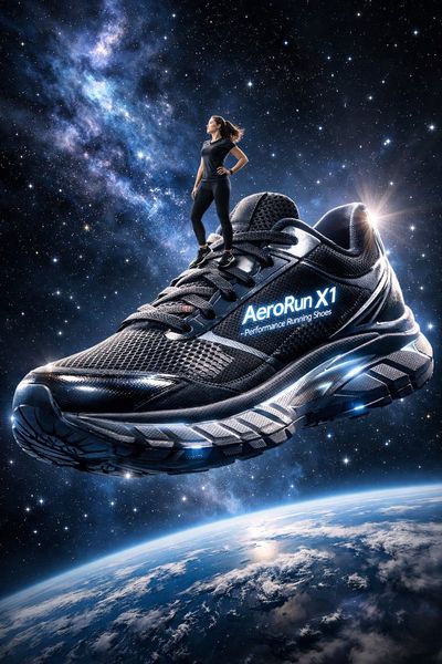 Cosmic Kicks: Giant Sneaker in Space