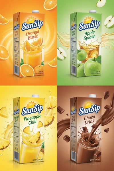 Refreshing Flavors in a Bold Grid Display
