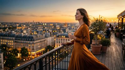 Sunset Reverie on a Rooftop