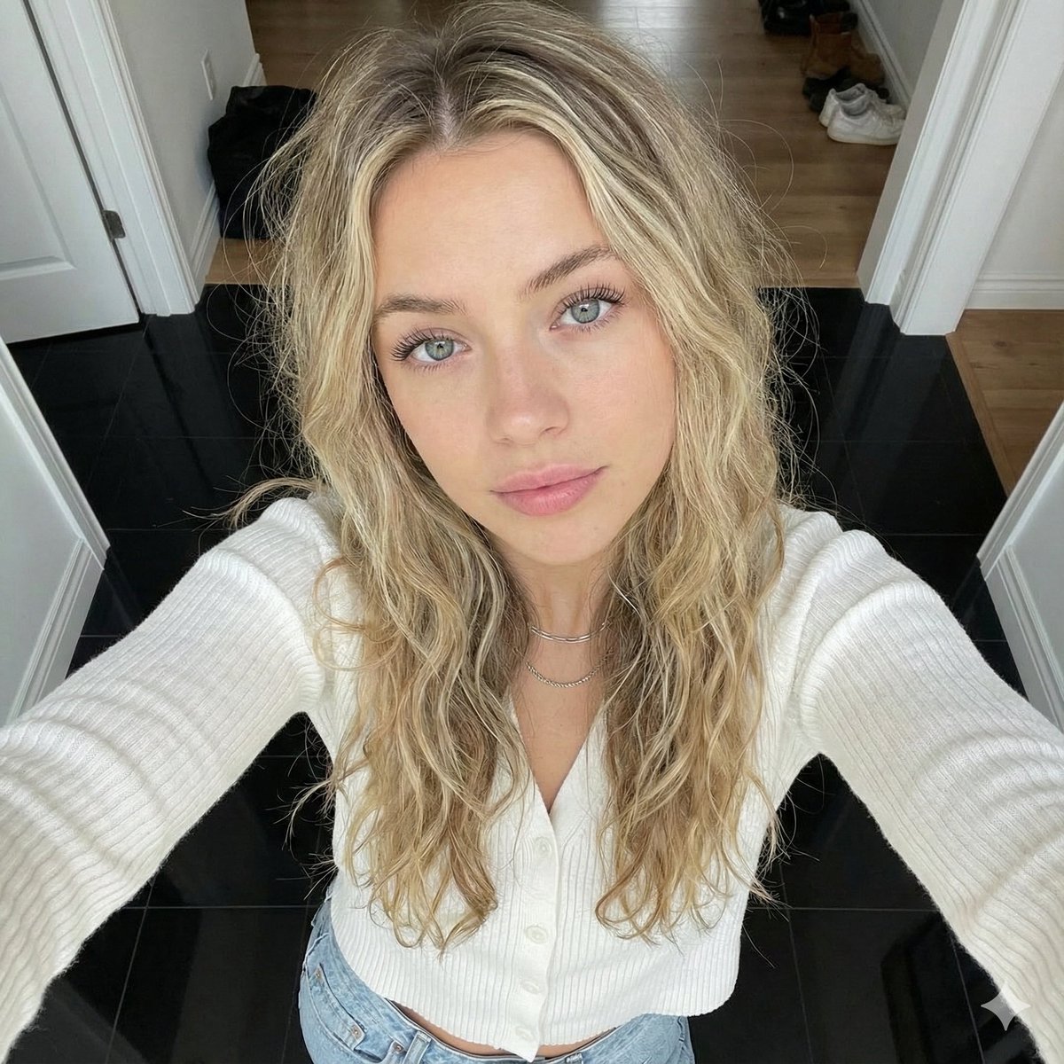 Chic Selfie in a Modern Space: Meet the Gem of the Moment