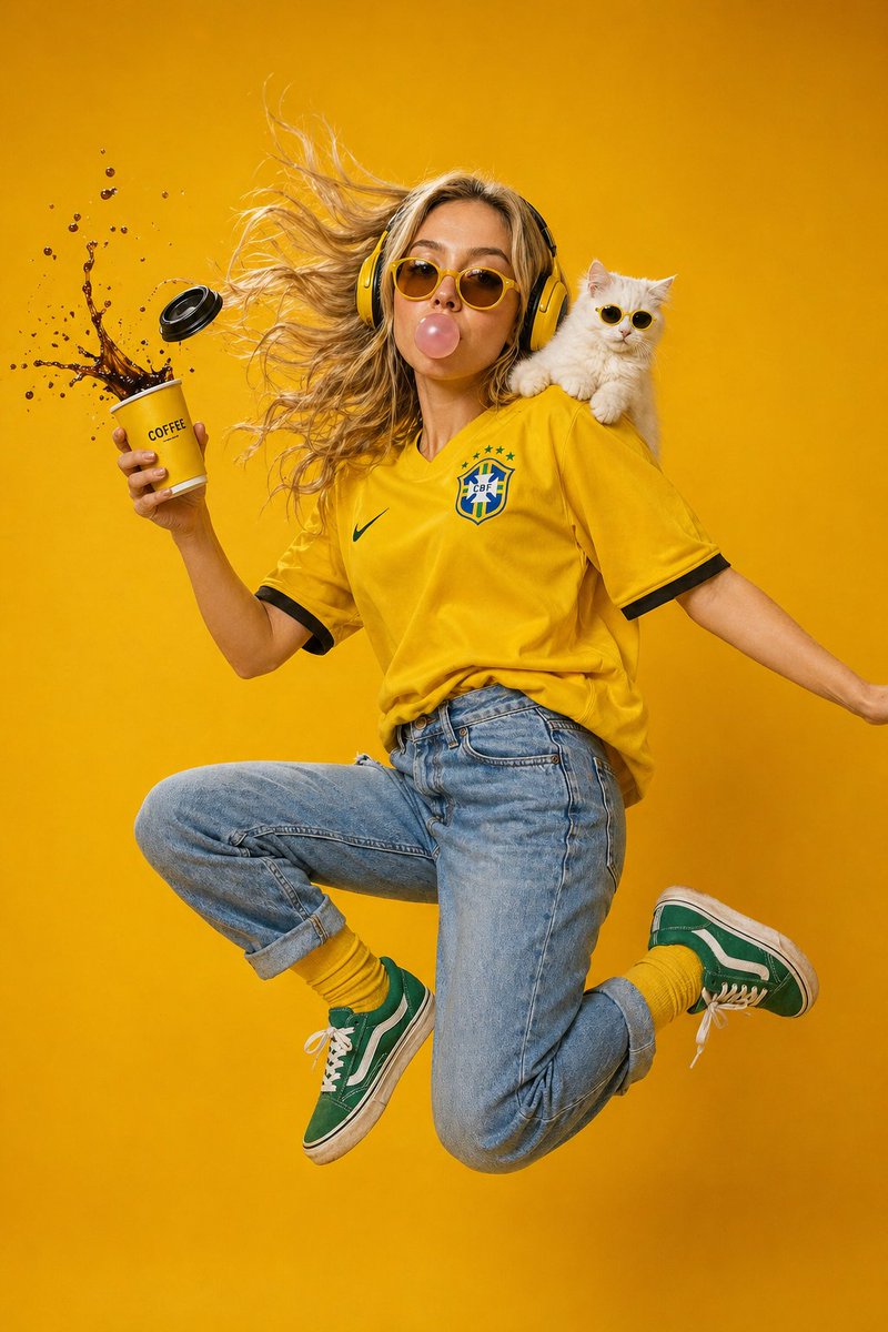 Surreal Jump: A Whimsical Moment in Mid-Air