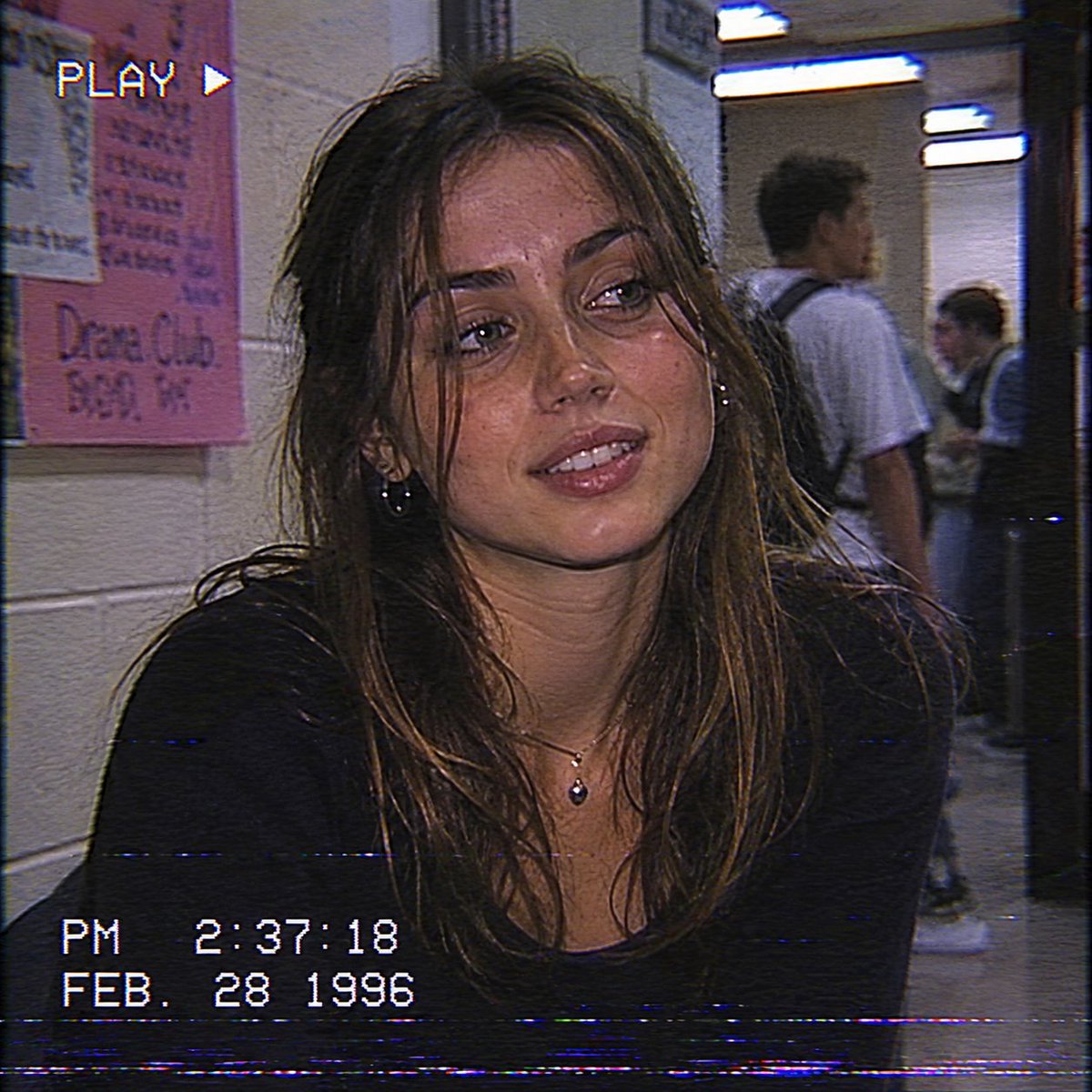 Ana de Armas and Sydney Sweeney in a 1996 high school VHS tape