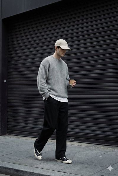 Effortless Street Style: Monochrome Urban Portrait