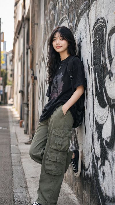 Create a Photorealistic Portrait of a Young East Asian Woman