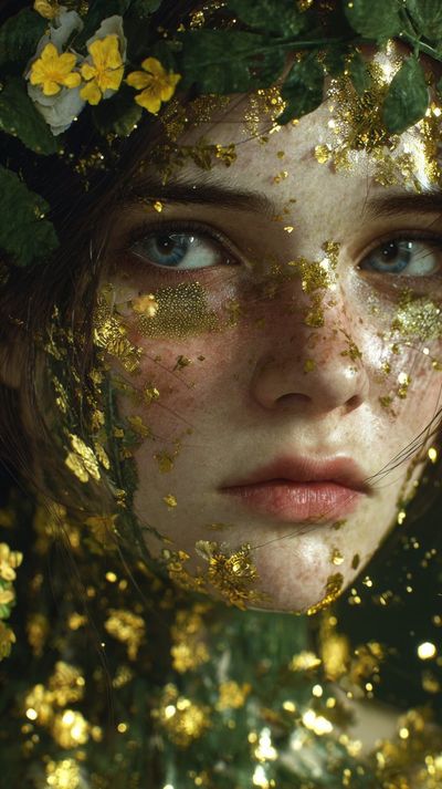 Golden Hour Goddess: A Mystical Portrait of Nature's Beauty