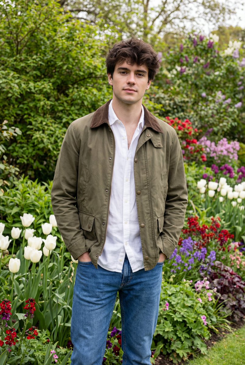 Casual Elegance: A Springtime Portrait