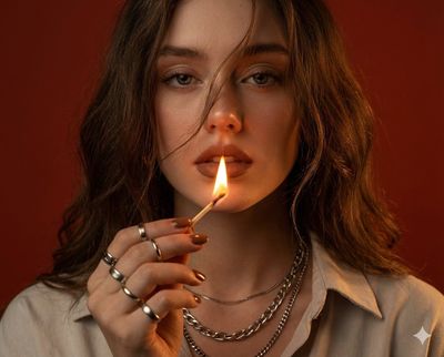 The Flame of Intrigue: A Captivating Portrait