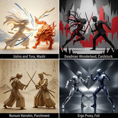 Anime Meets Papercraft: A Unique Combat Showcase