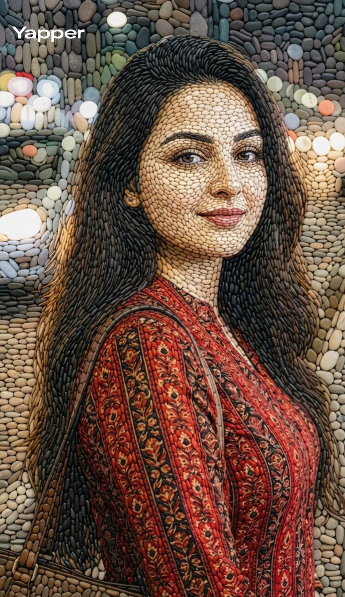 Mosaic Beauty: A Portrait in Pebbles