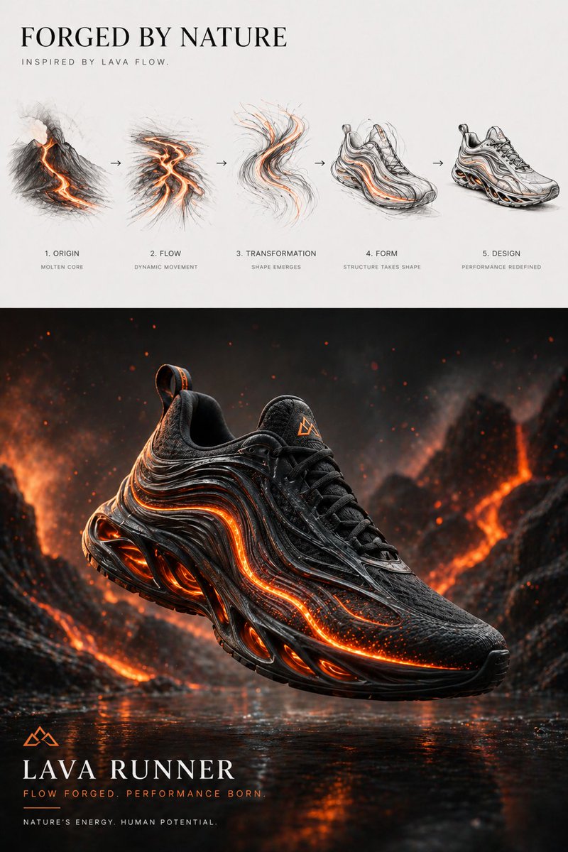 Lava-Infused Design: Sneakers Shaped by Nature