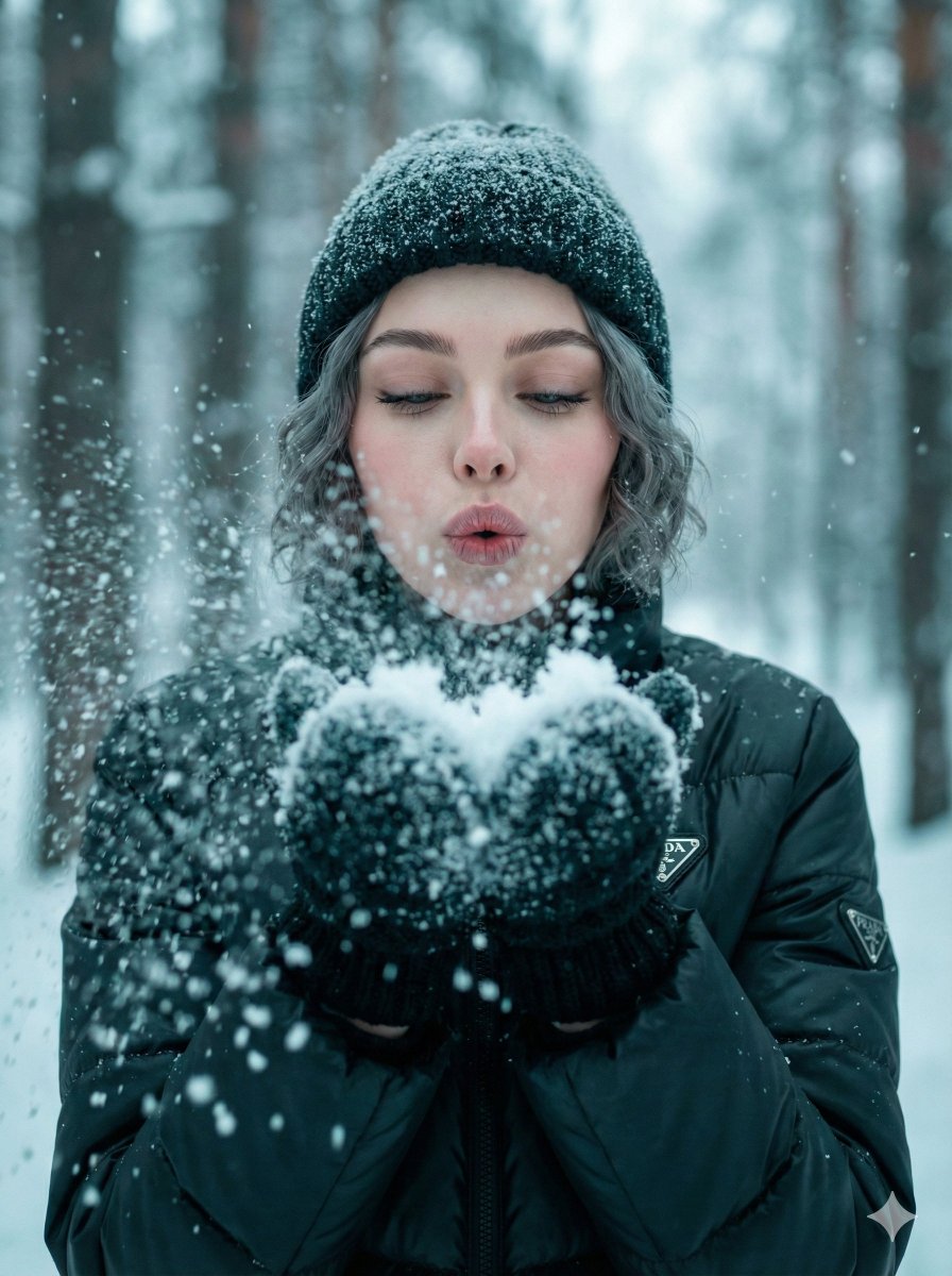 Snowy Whispers: A Winter Moment Captured