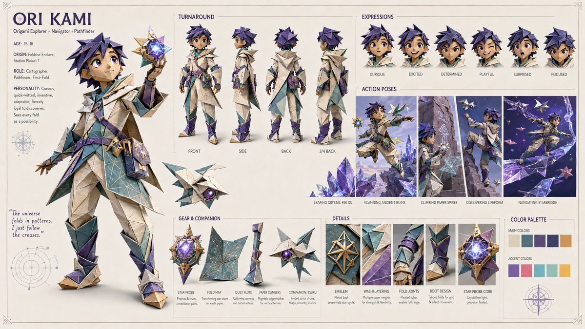 A modular character sheet infers personality from minimal reference inputs