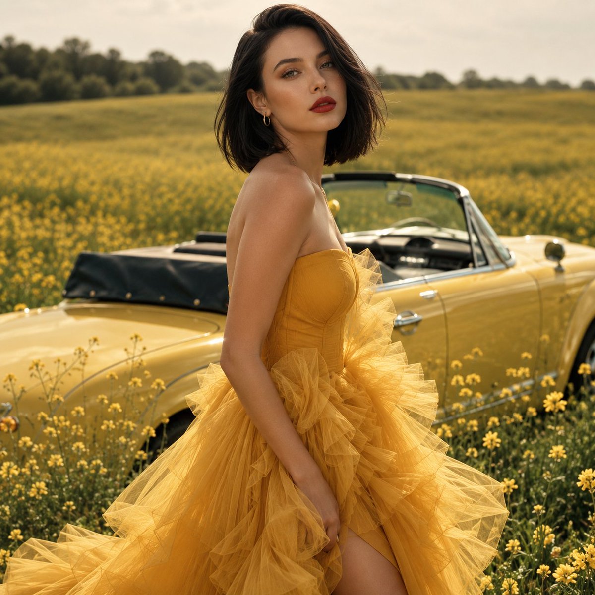 Cinematic Elegance in a Field of Gold