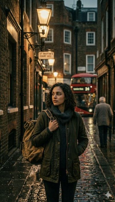 Rain-Soaked Alley in London Golden Hour