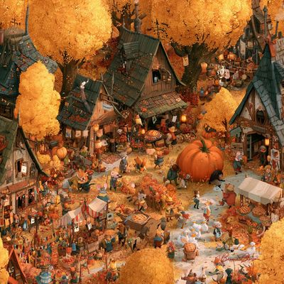 Cheerful Woodland Village Bustles With Tiny Autumn Festival Delights