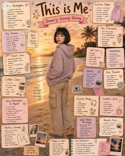 A girl in an oversized hoodie looks back on a sunset beach