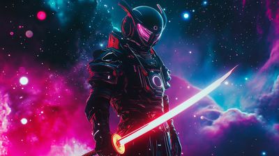 Stars Collide Behind a Futuristic Champion