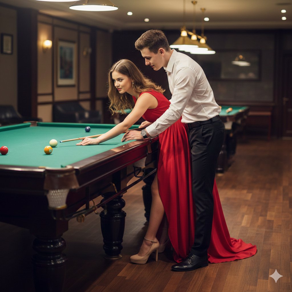 A Perfect Shot: Romance and Precision in a Snooker Lounge