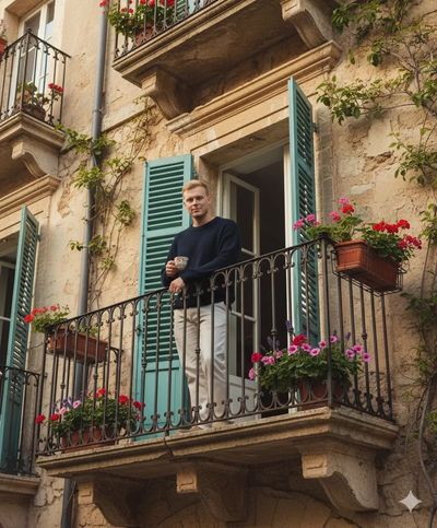 Charming Moments on the Balcony: A Sip of Serenity