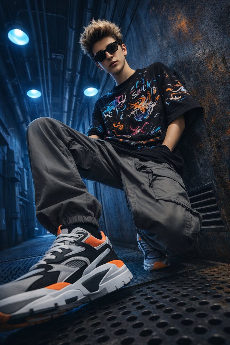 Urban Edge: A Futuristic Street Fashion Portrait