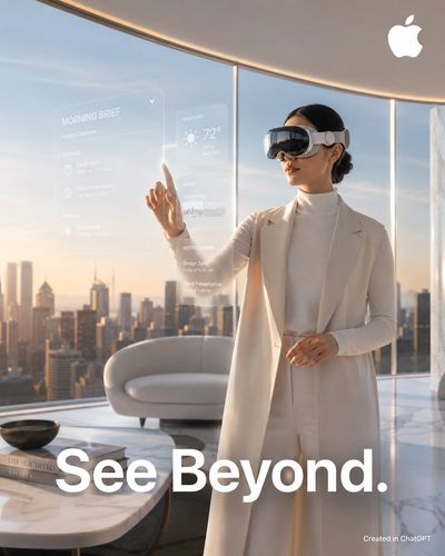 A professional interacts with floating holograms in a sunrise penthouse.