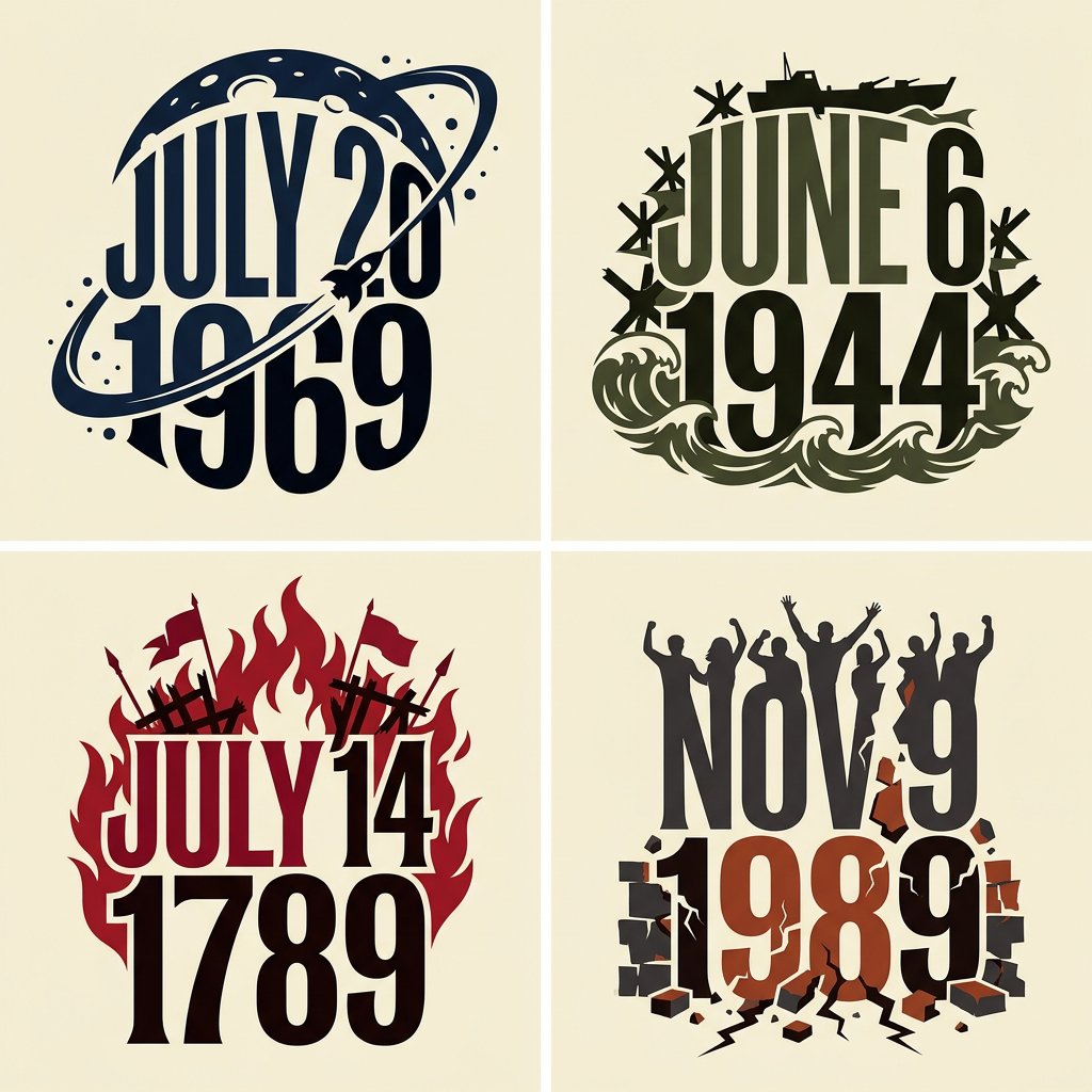 Bold Typographic Artwork Maps Four Days That Shook History