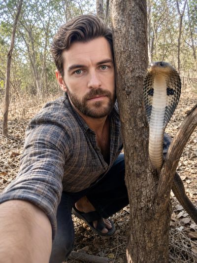 Forest Survival Selfie with a Cobra Bestie