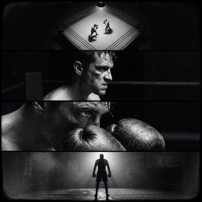 Noir Boxing: A Cinematic Fight in Four Panels