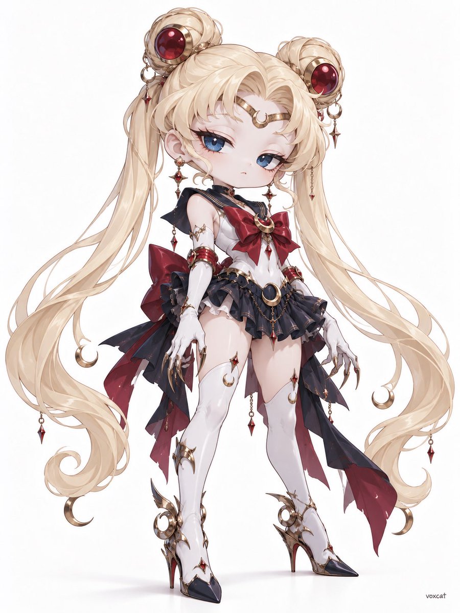 Dark Fantasy Mascot Reimagines Sailor Moon in Neo-Kawaii Style
