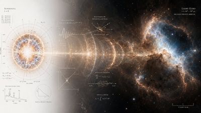 Supernova light echo expands as a radiant wave across space
