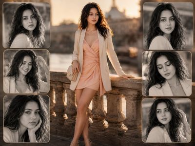 Elegance in the Golden Hour: A Fashion Collage