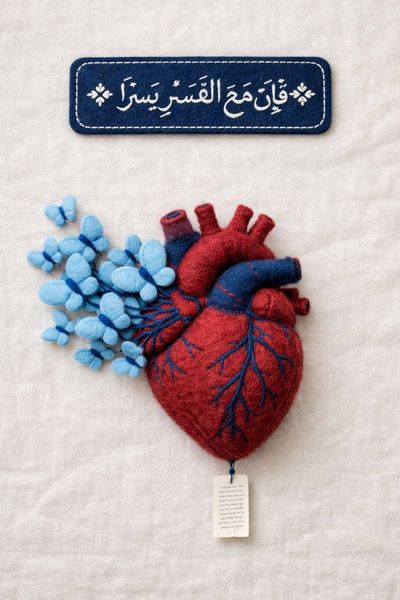 Textile Heartbeat: Felt Art Meets Embroidered Calligraphy