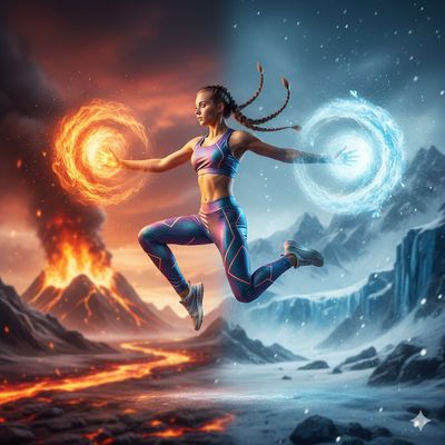 Elemental Fury: Fire Meets Ice in Cinematic Action