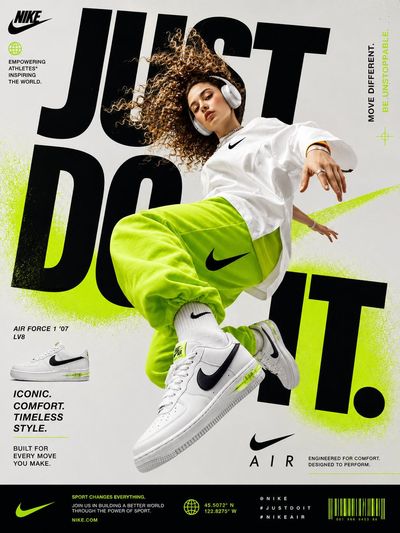 Indian young girl floats in air wearing neon green Nike joggers
