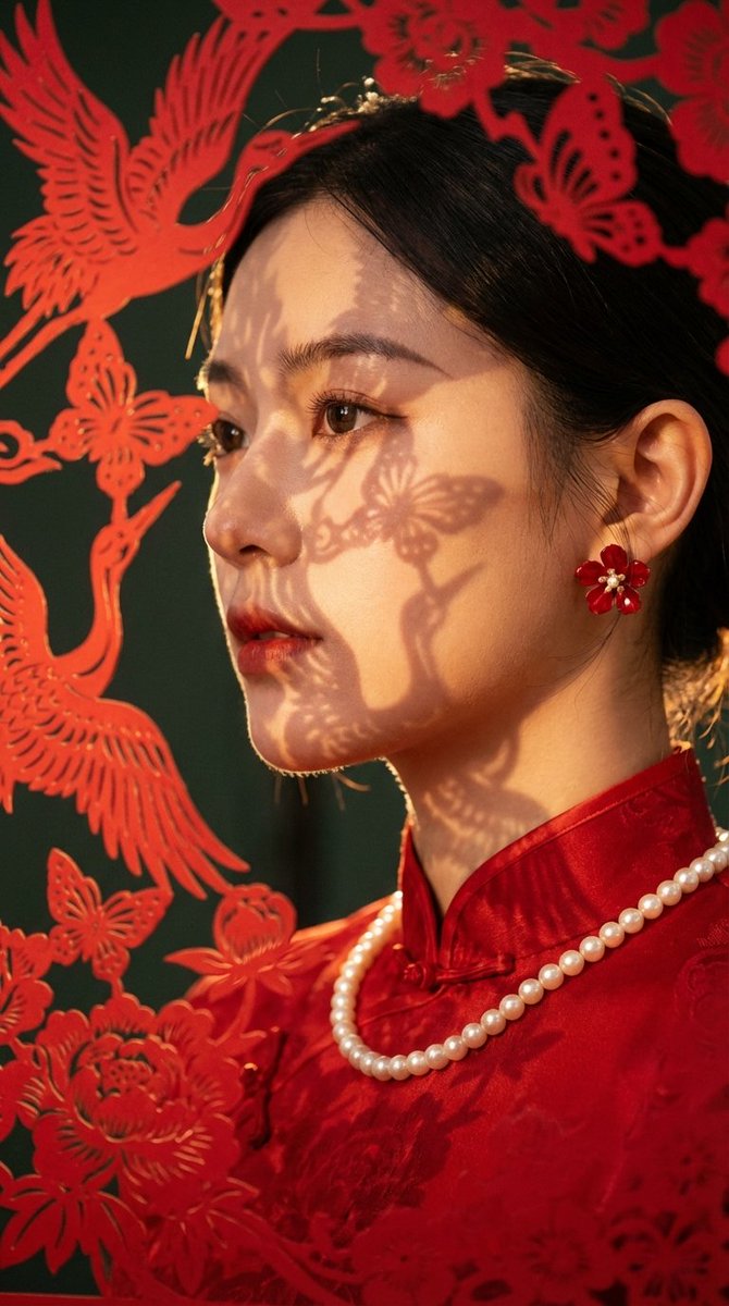 Festive Elegance: A Portrait in Red
