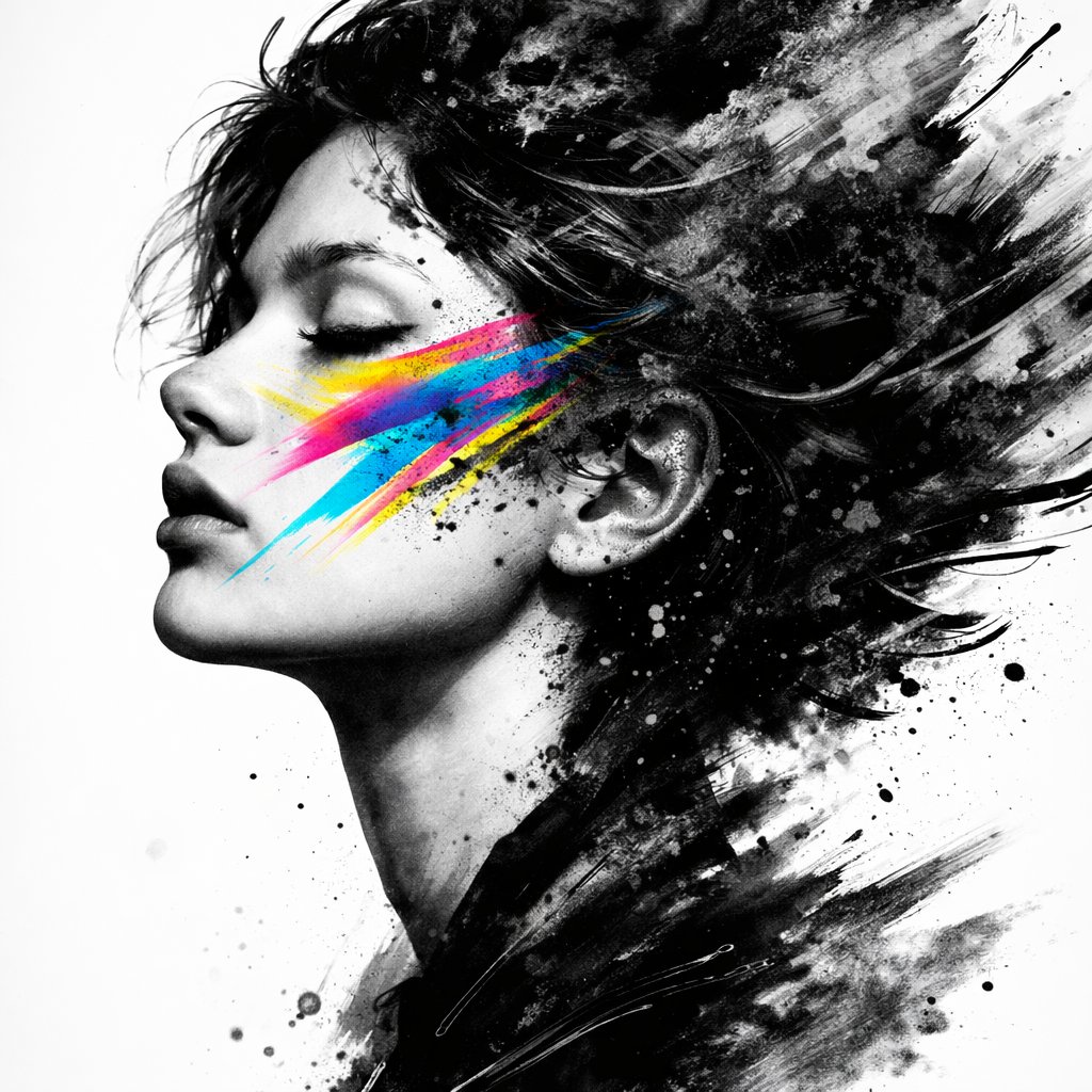 Bold Abstract Beauty: A Modern Portrait
