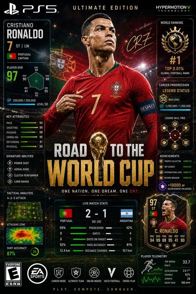 Ronaldo leads Portugal in a futuristic holographic stadium battle