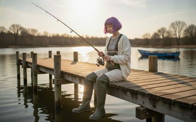 Golden Hour Angler with a Violet Bob