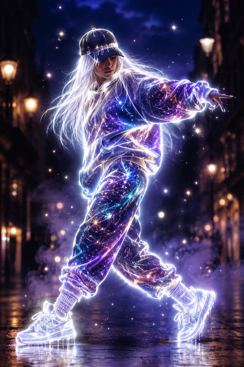 Ethereal Dance: Neon Dreams in the City
