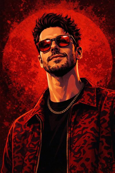 Red Halo: Bold Graphic Novel Portrait