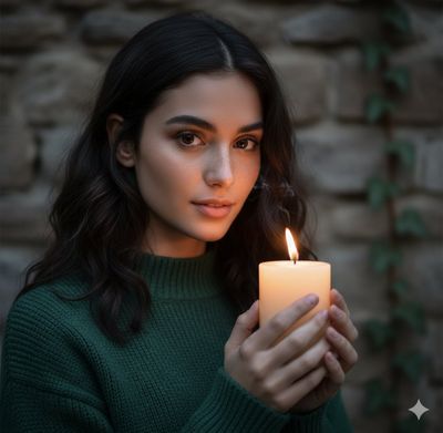 Candlelit Glow: A Serene Portrait