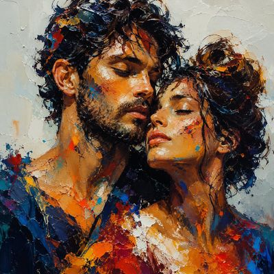 Embers of Emotion: A Modern Expressionist Portrait