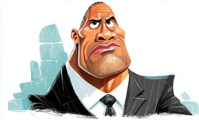Bold Caricature of a Bald Man with Intense Expression