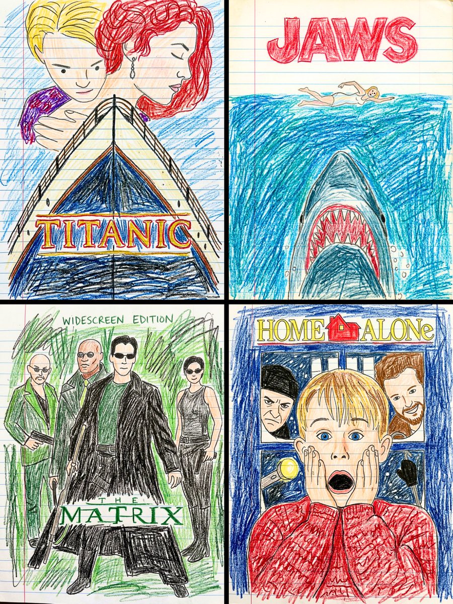 Whimsical Kid-Drawn Movie Posters by Nano Banana